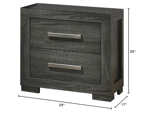 Best Quality Furniture Nightstand, Weathered Gray